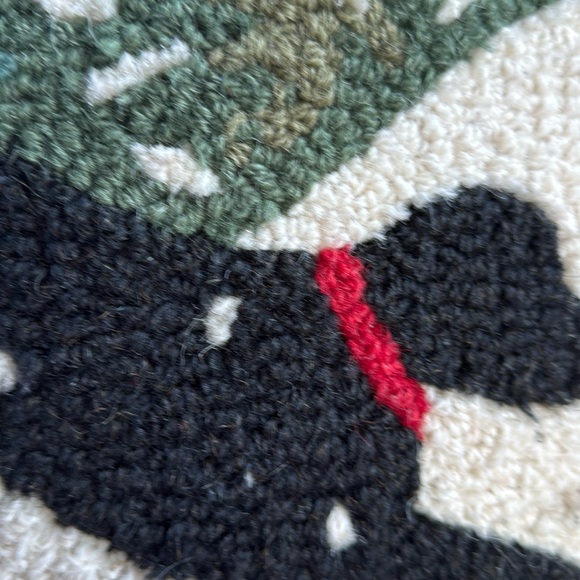 Crate & Barrel snowdog needlepoint dog Christmas tree pillow - Picture 4 of 8